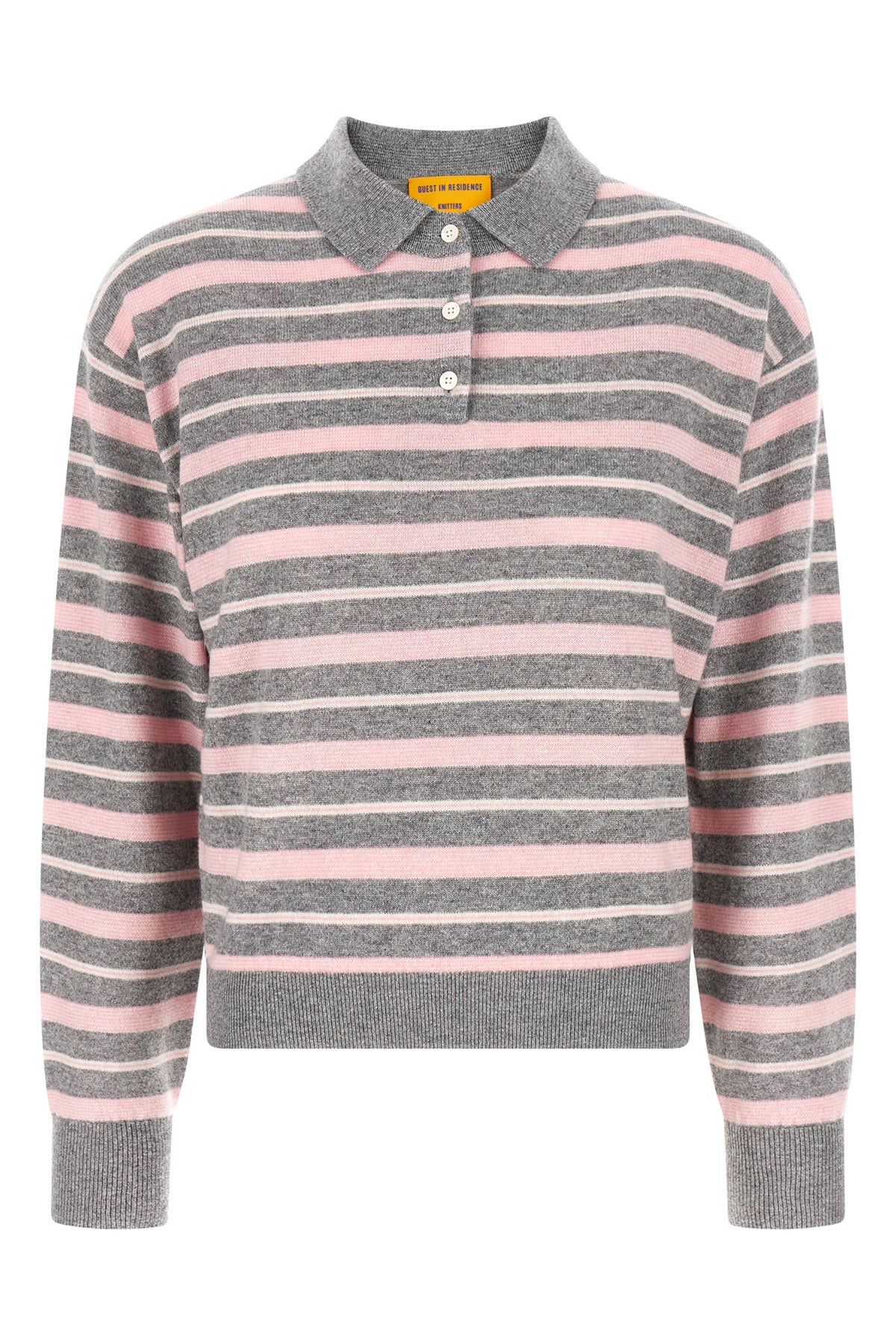 collegiate stripe polo style sweater