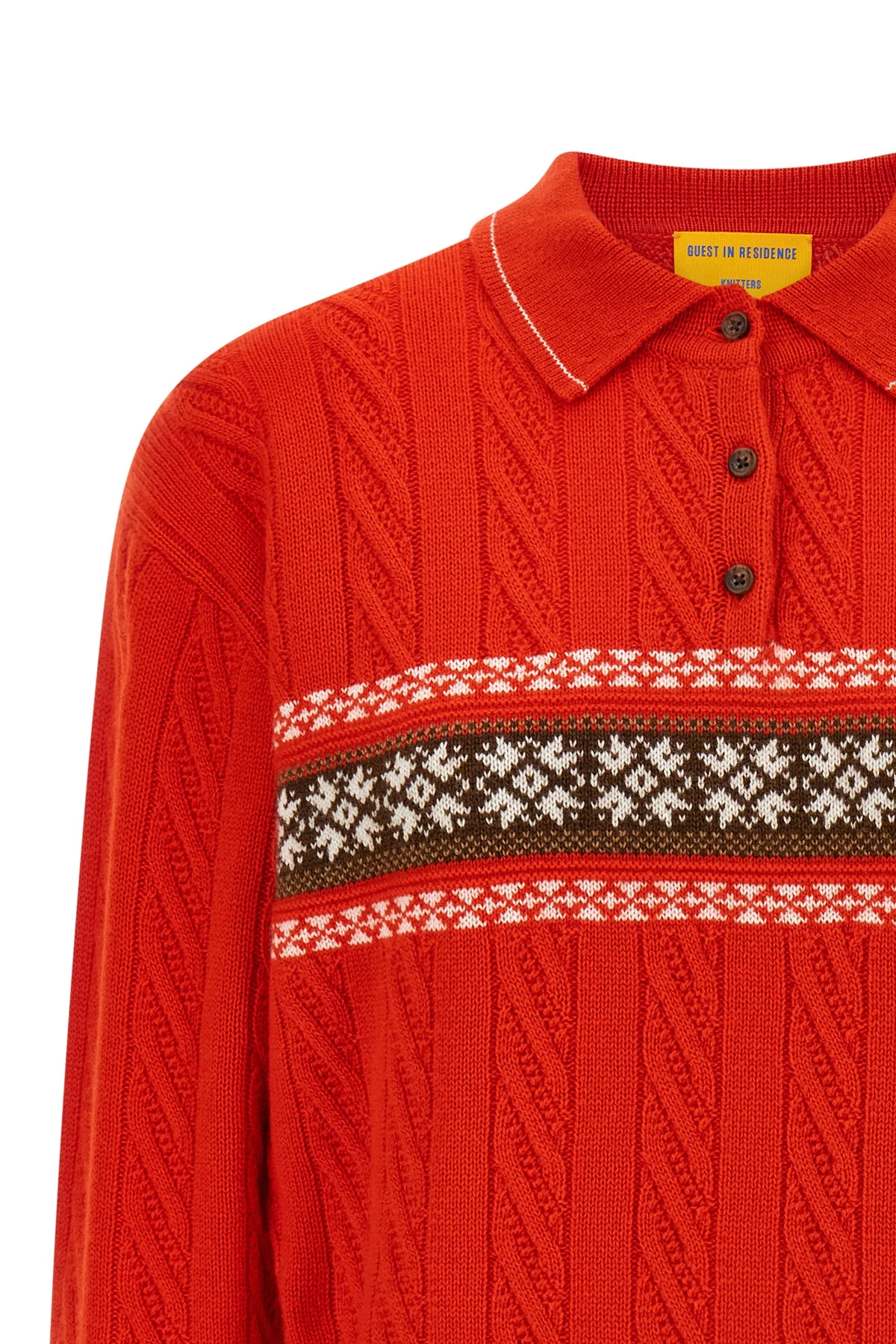 polo cable collegiate collar sweater