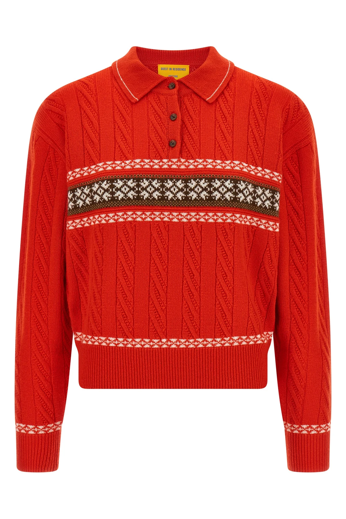 polo cable collegiate collar sweater