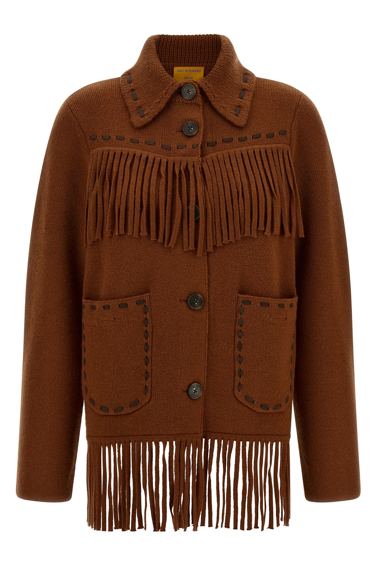 GUEST IN RESIDENCE S the guest in residence western fringe knitted jacket redefines frontier codes