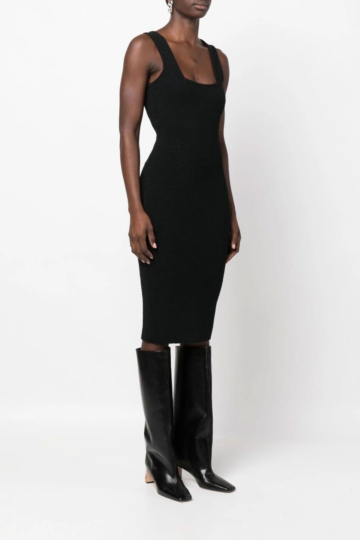 WARDROBE NYC XS textured ribbed knit midi dress