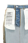 inside-out cotton denim skirt