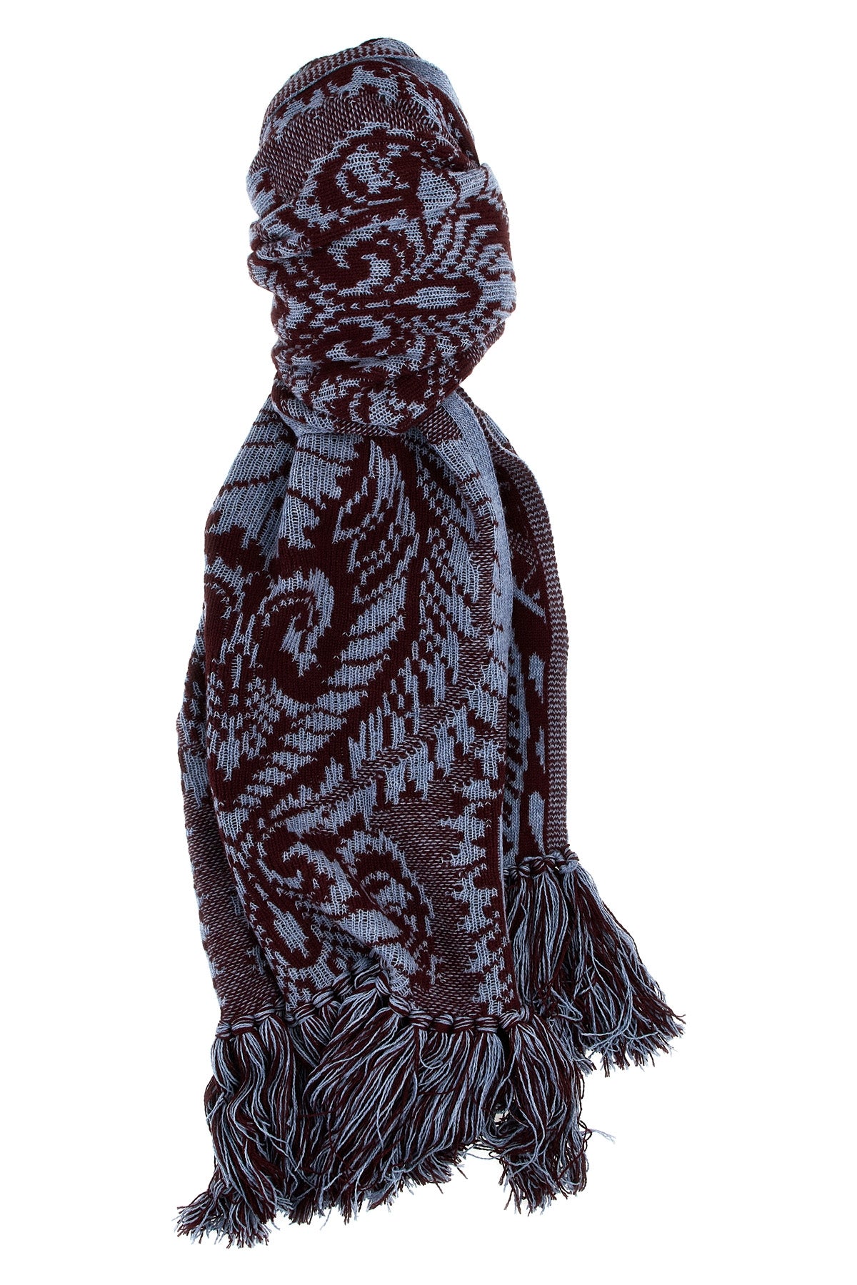 ETRO OS barocco jacquard wool scarf