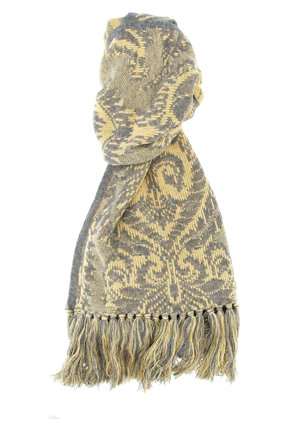 ETRO OS barocco jacquard wool scarf