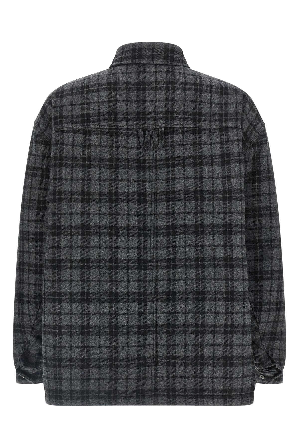 check patterned wool overshirt