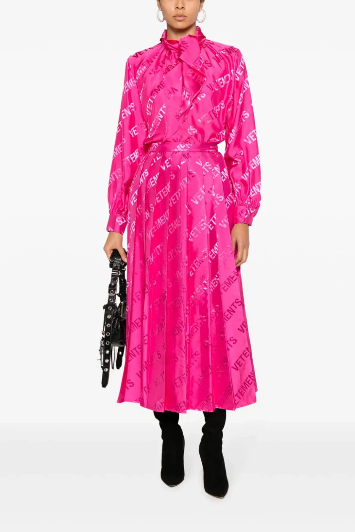 VETEMENTS XS monogram viscose blouse