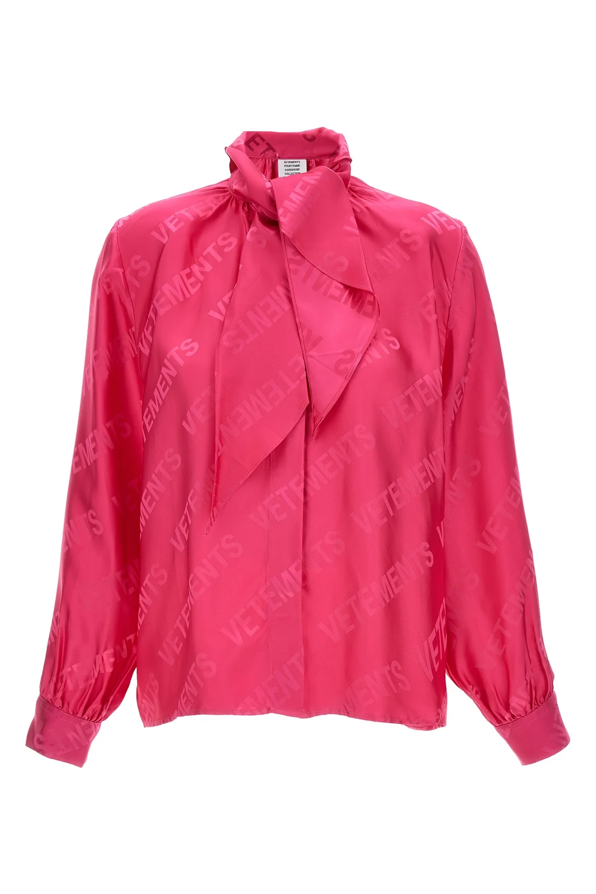 VETEMENTS XS monogram viscose blouse