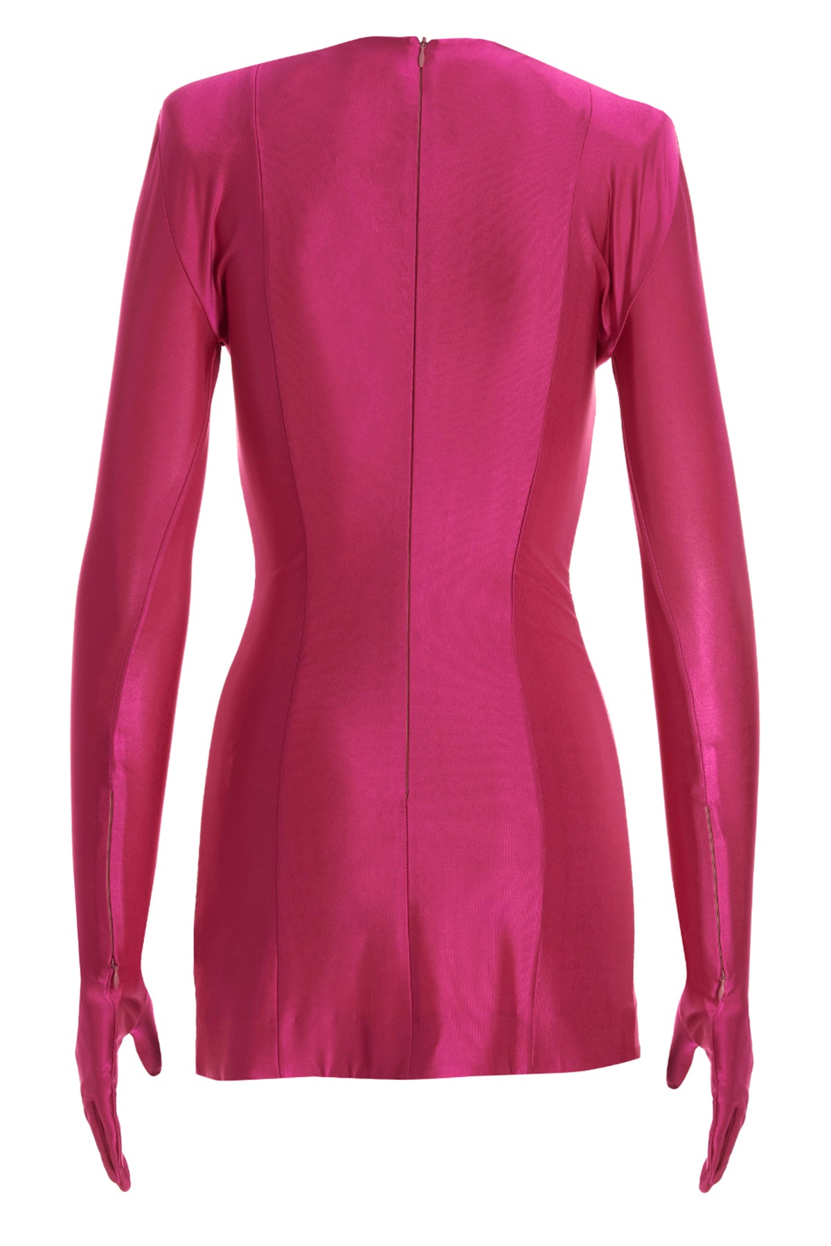VETEMENTS XS diva shiny viscose crew neck dress
