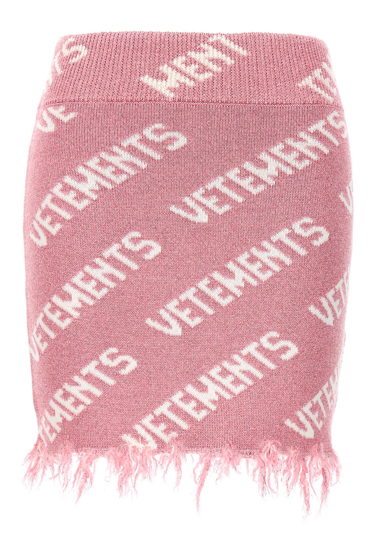 VETEMENTS XS iconic lurex monogram lurex viscose blend skirt