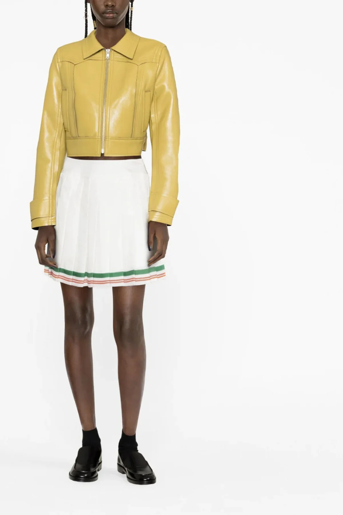 casa way pleated silk skirt