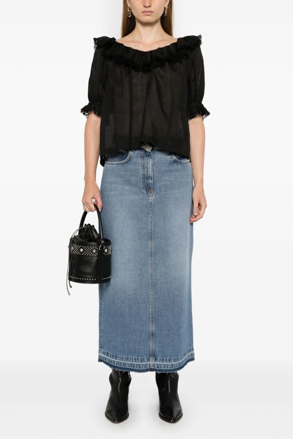 FORTELA 26 jorgy cotton denim skirt
