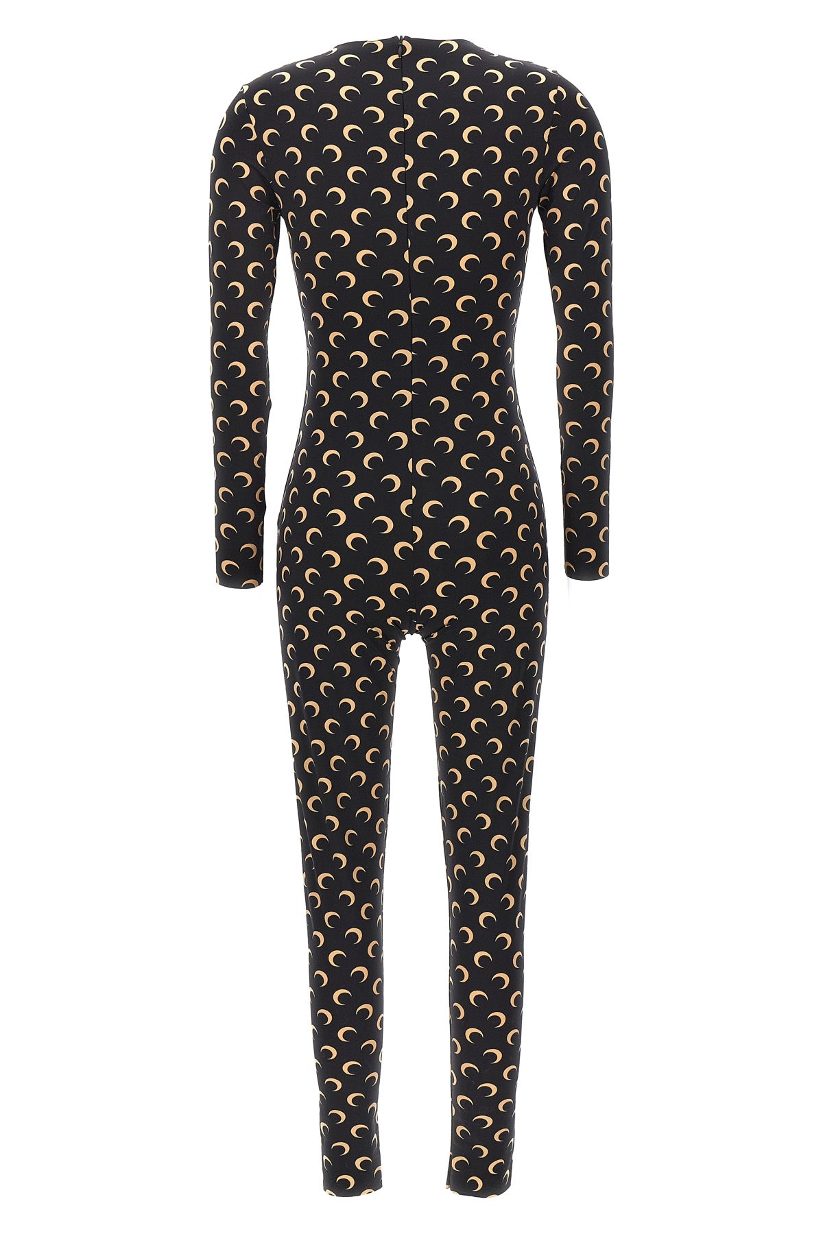 moon printed stretch fabric catsuit