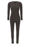 moon printed stretch fabric catsuit