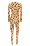 moon printed stretch fabric catsuit