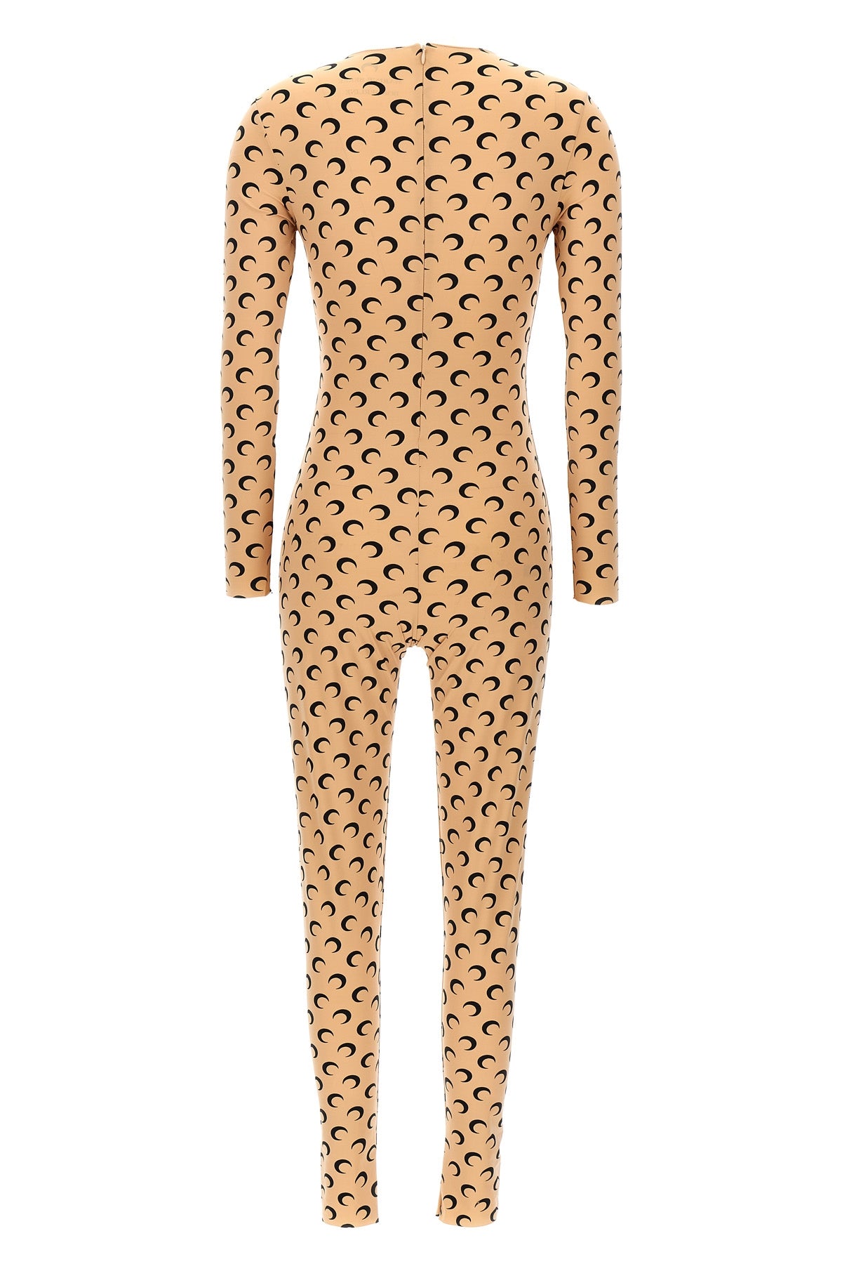 moon printed stretch fabric catsuit