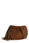 the etro pony medium shoulder bag is made of soft brown suede