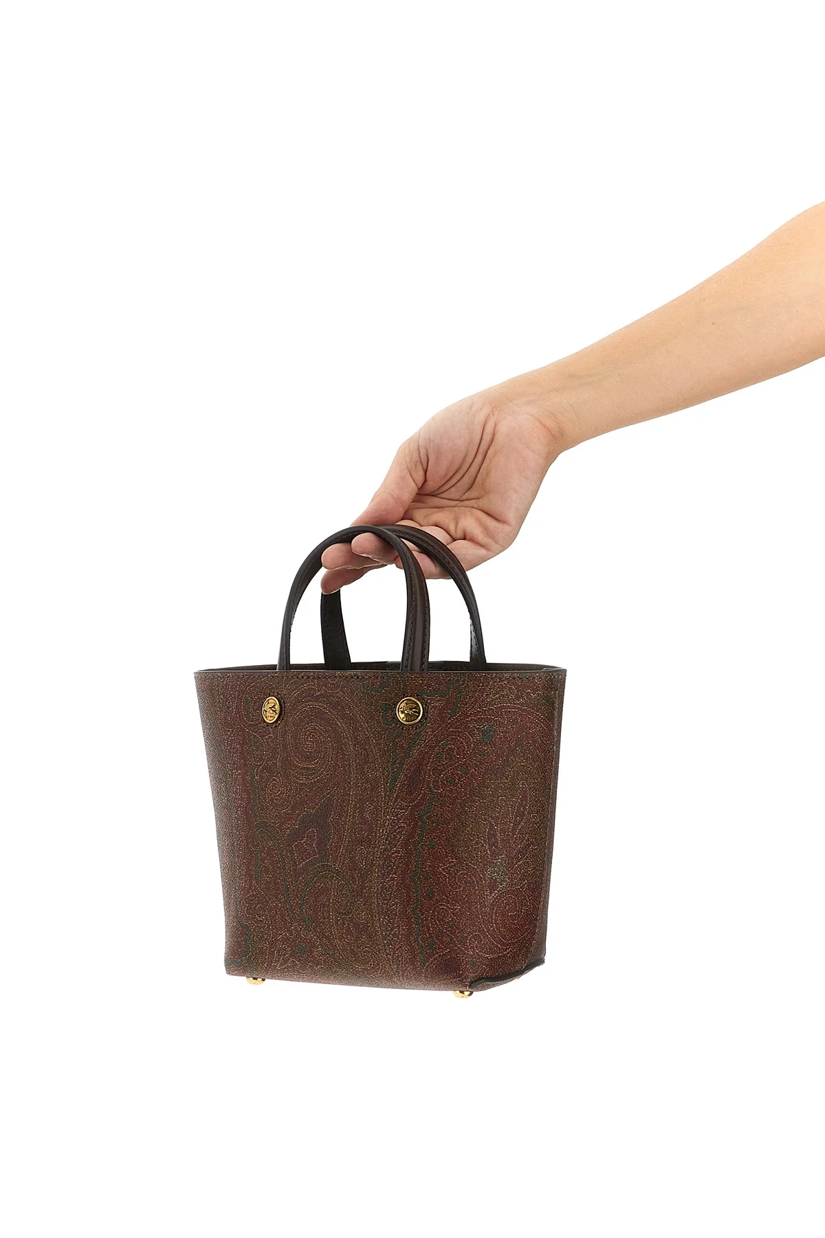 ETRO OS etro essential mini shopping bag in matt-grain coated paisley jacquard cotton