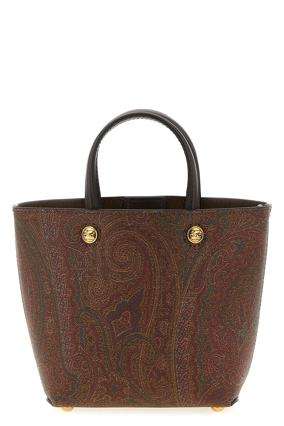 ETRO OS etro essential mini shopping bag in matt-grain coated paisley jacquard cotton