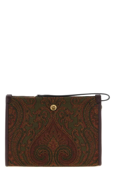 the etro jacquard pouch defines a sophisticated aesthetic through the iconic pai