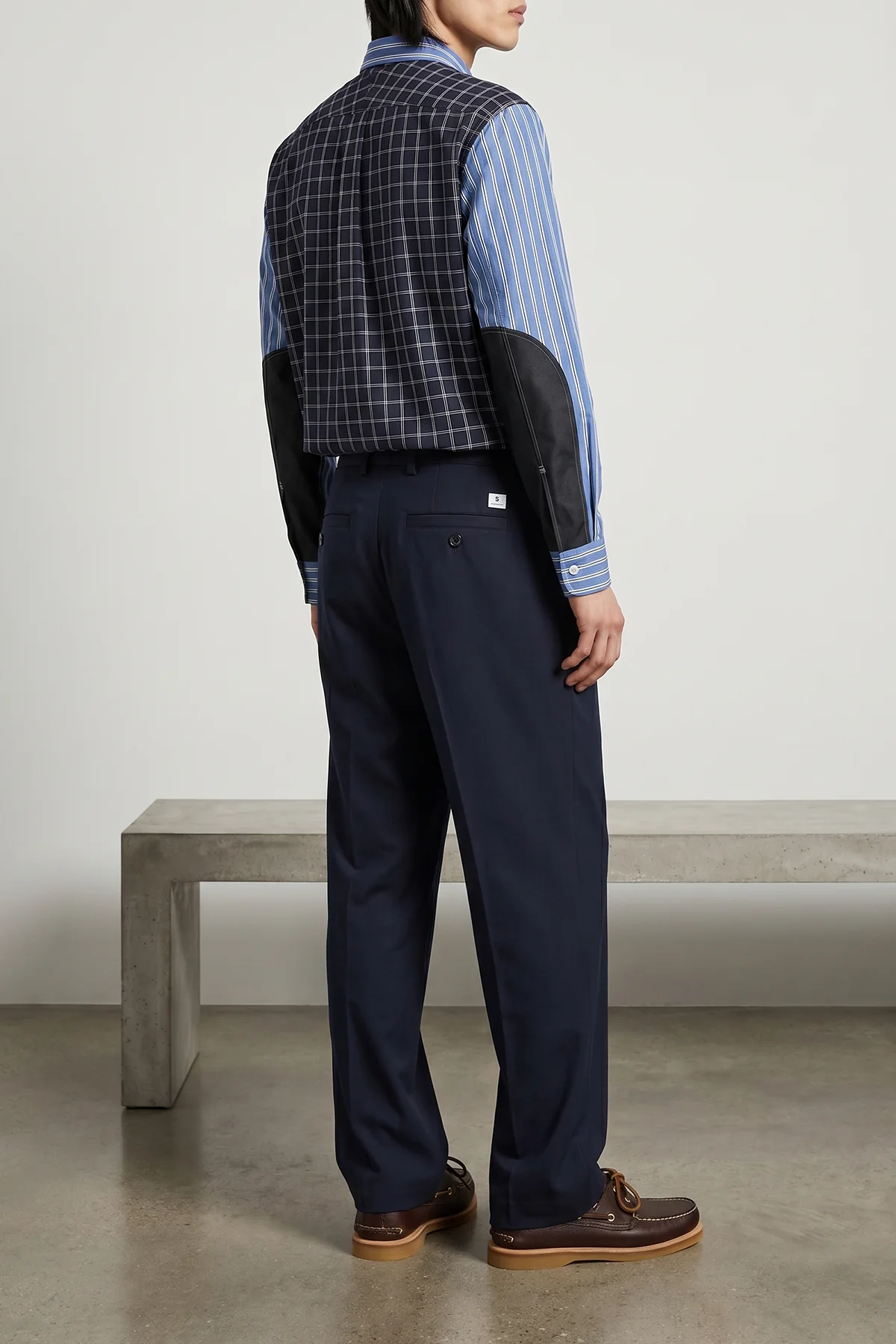 patterned cotton poplin shirt