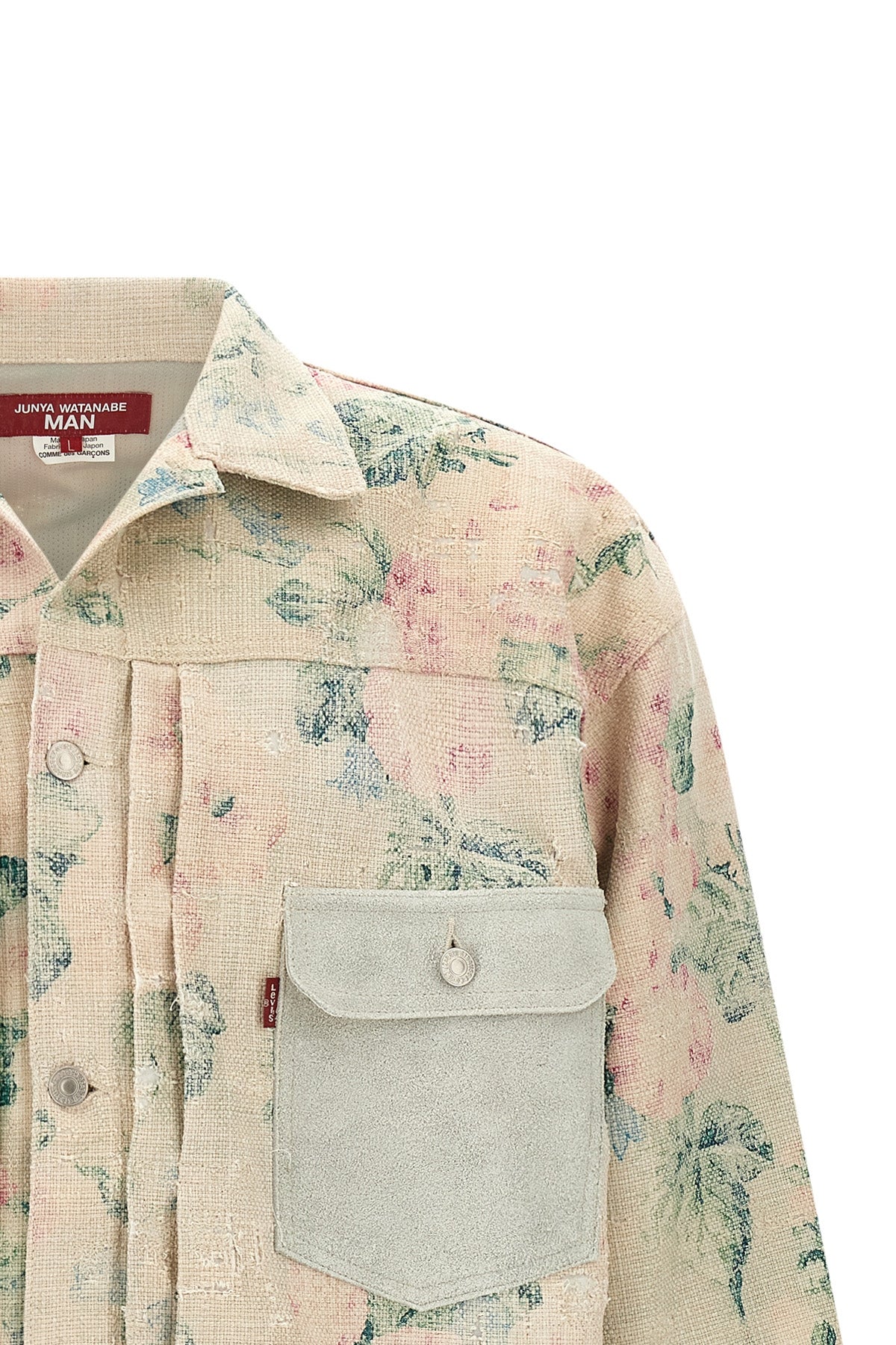 junya watanabe x levis® jacket in floral patterned rayon and linen blend jacqua