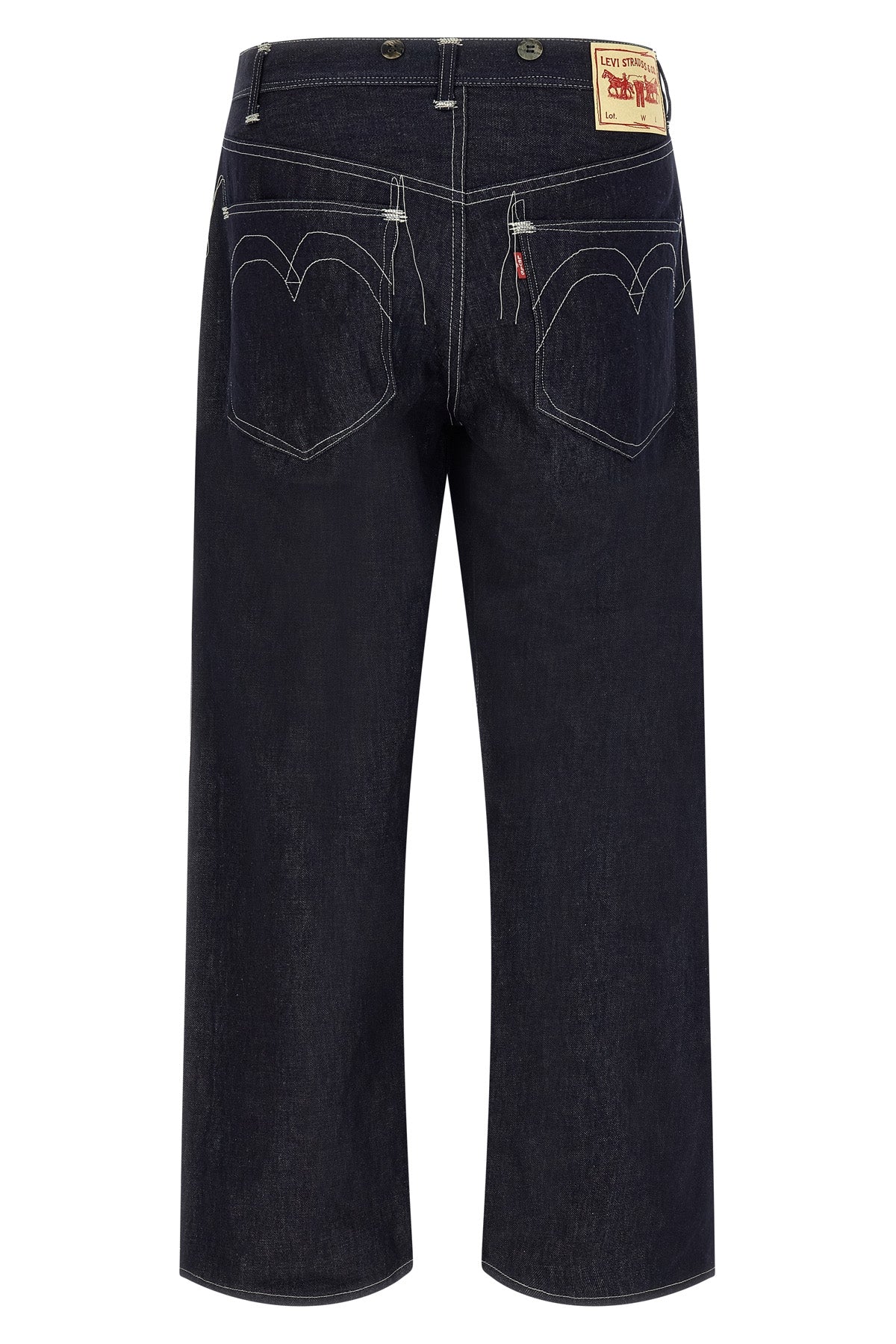 junya watanabe x levis® cotton and linen blend denim jeans