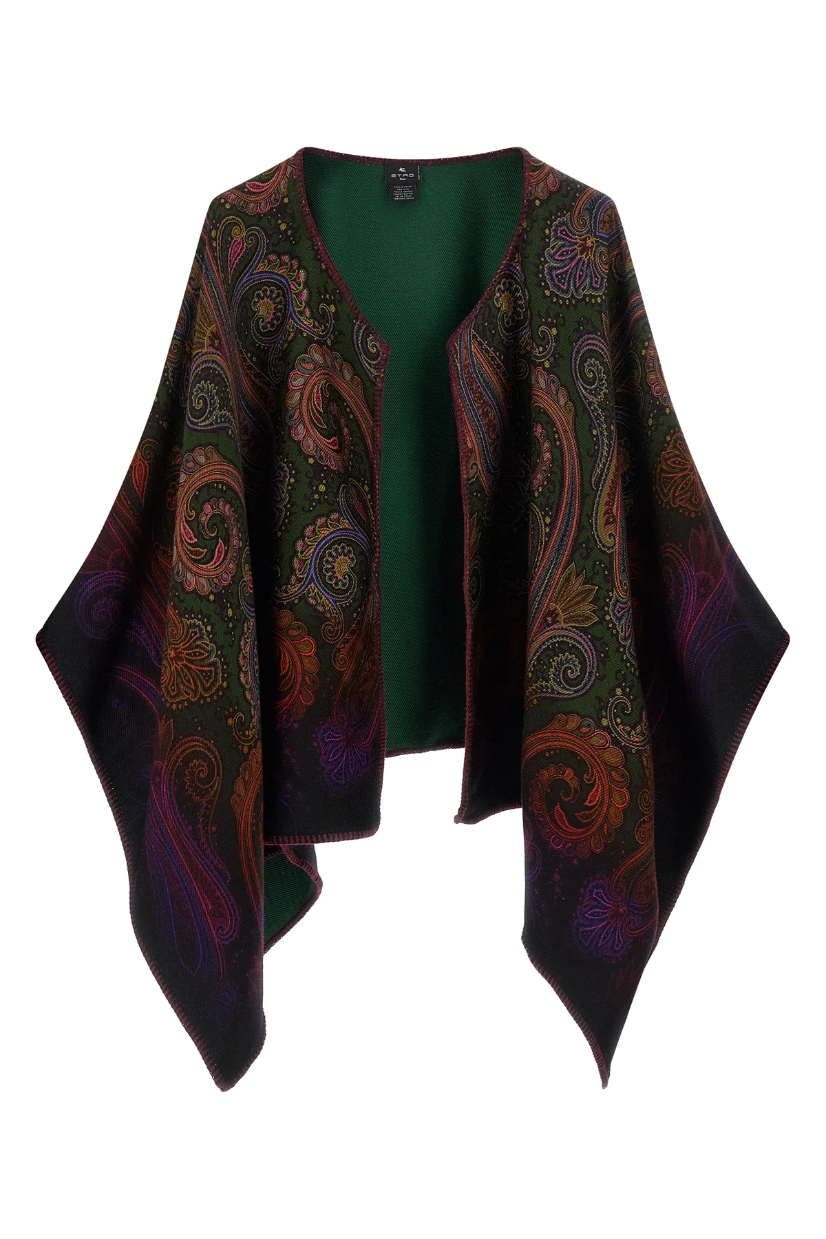 ETRO OS the etro reversible cape stands out for its sartorial construction in soft doubl