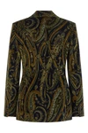 the etro blazer in soft stretch cotton velvet worked in a shuttle defines the co