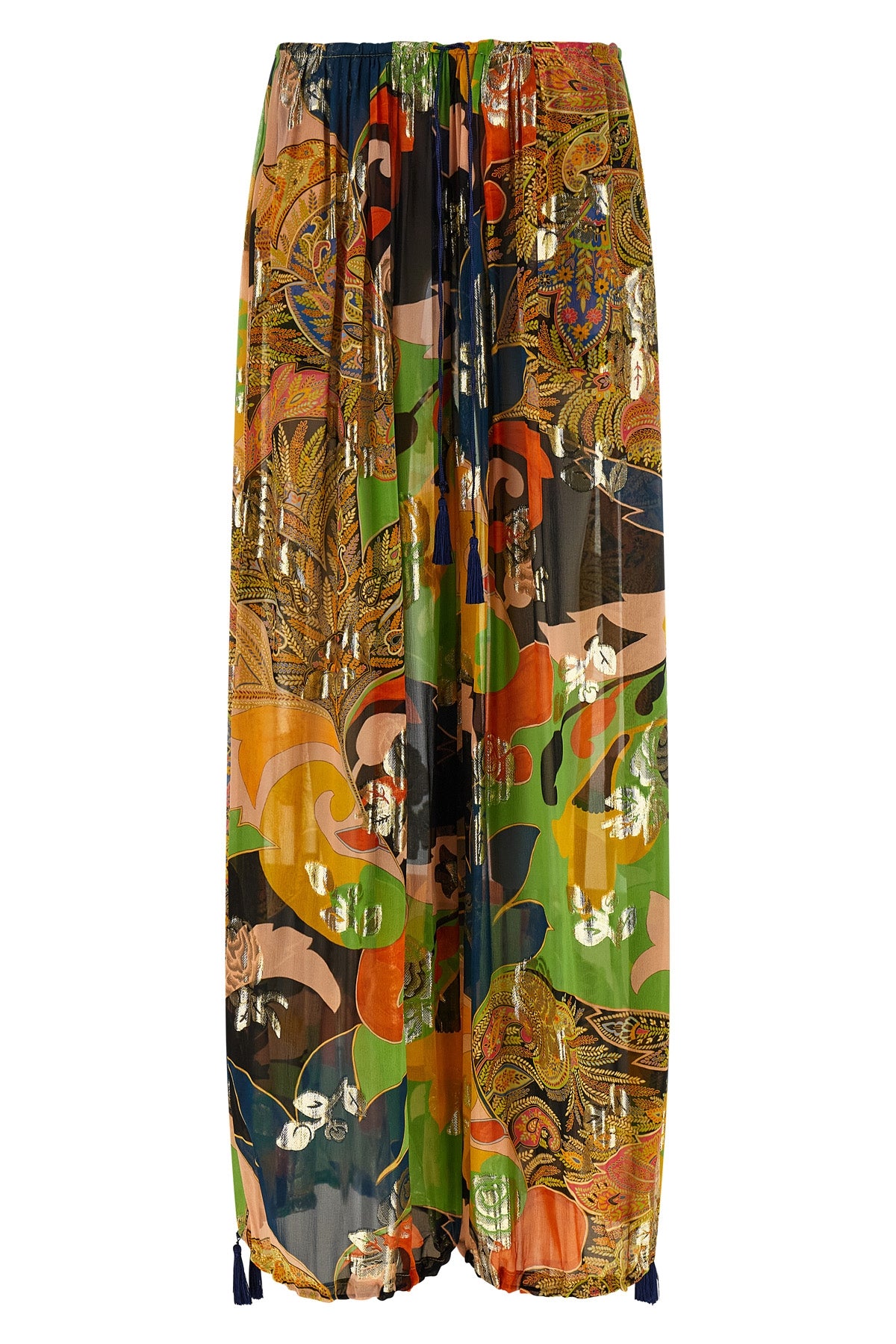 ETRO 42 semi-transparent silk trousers