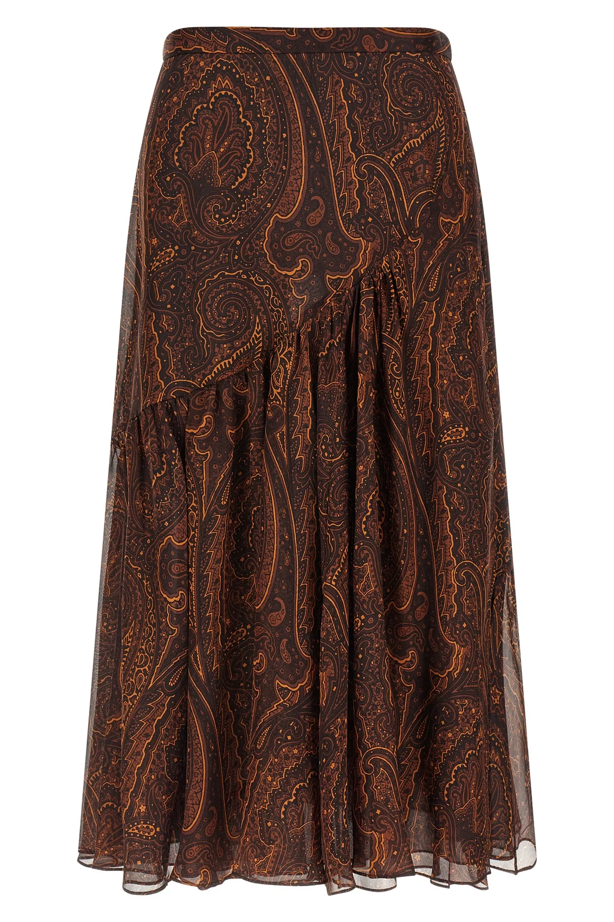 ETRO 38 the etro long skirt defines sartorial fluidity through a pure silk construction
