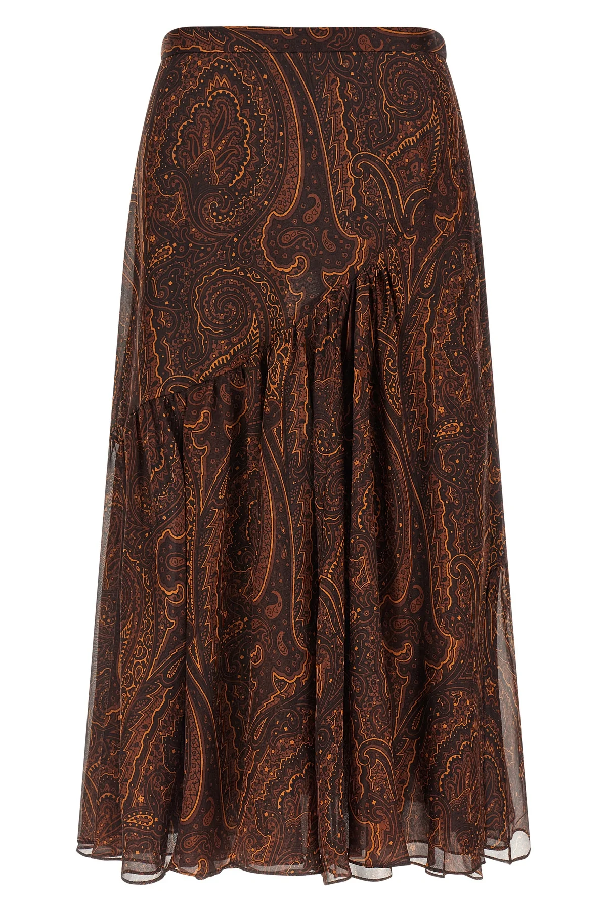 ETRO 38 the etro long skirt defines sartorial fluidity through a pure silk construction