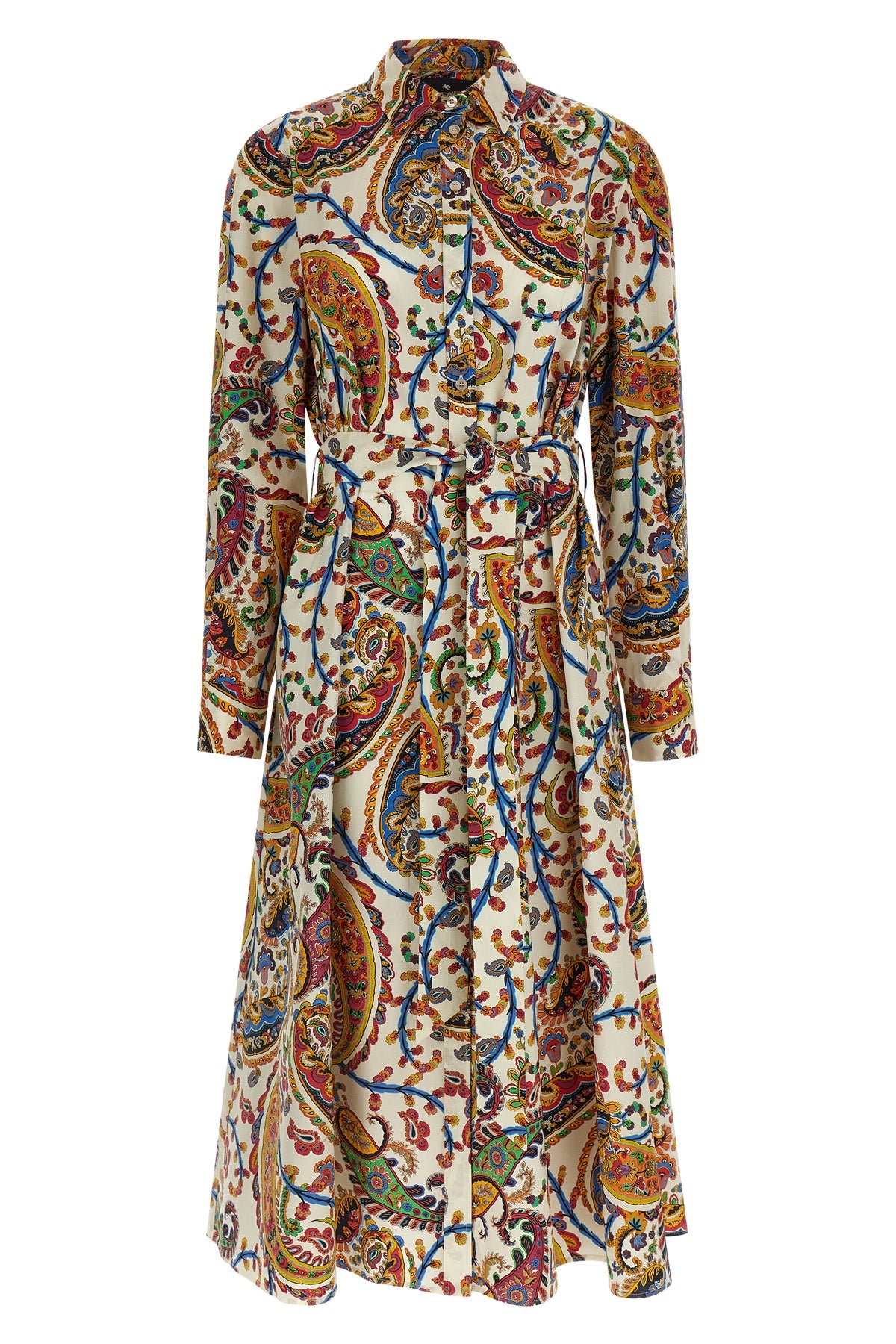 ETRO 42 paisley foliage print cotton midi dress
