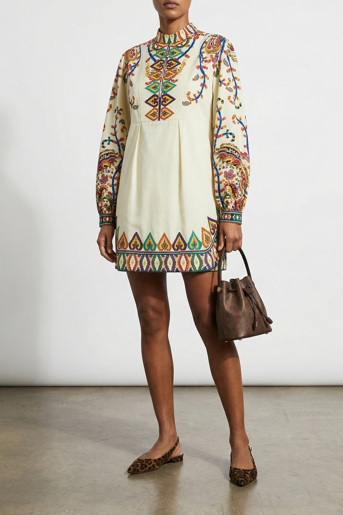 cotton poplin mini dress