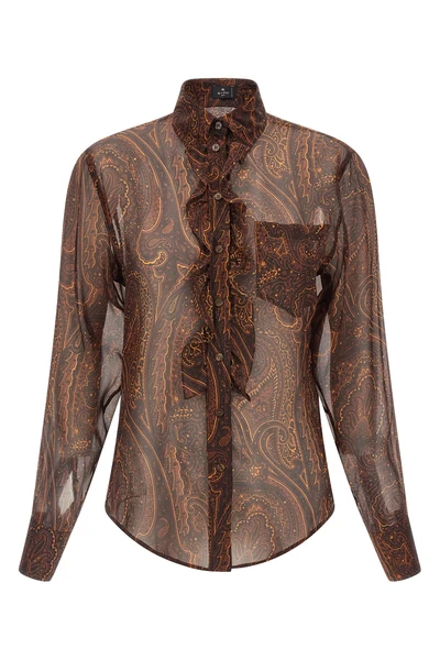 the etro shirt stands out for its fluid silhouette and the iconic paisley print
