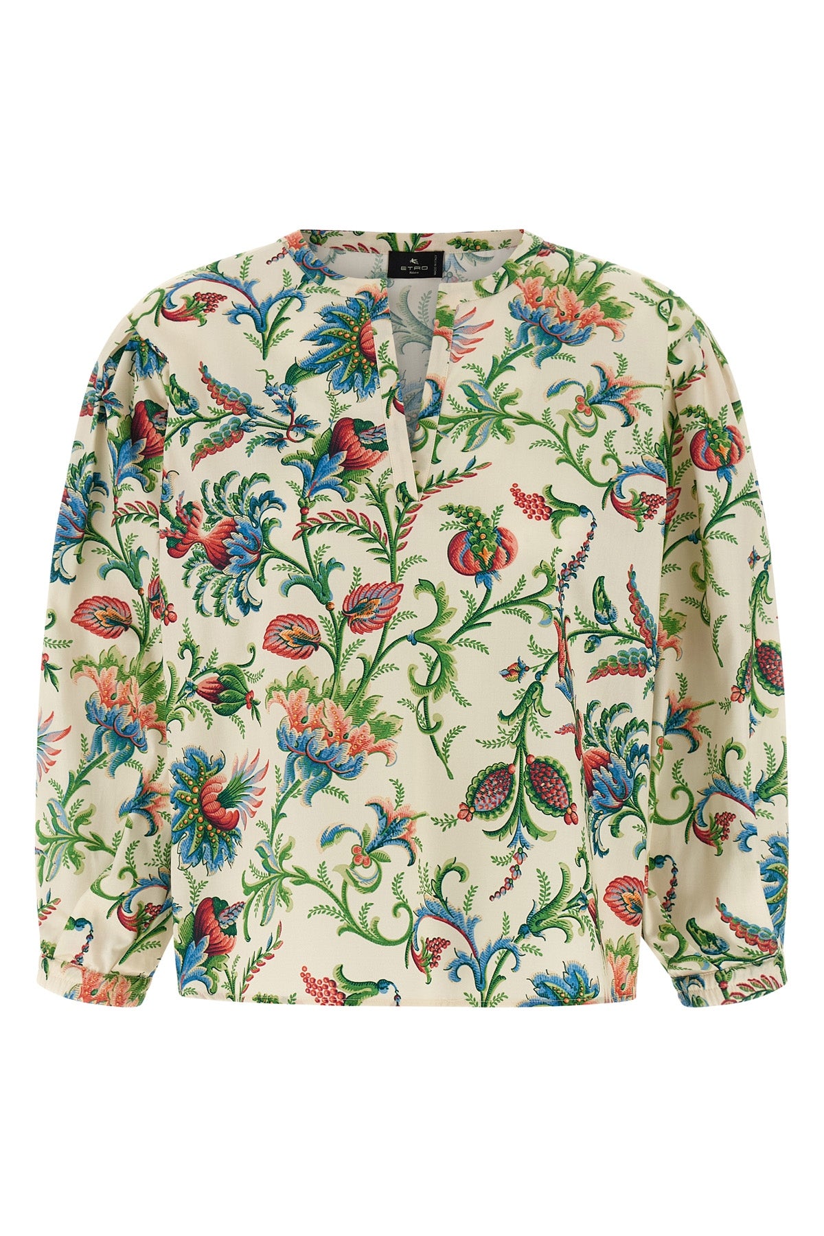 ETRO 40 blouse in pure cotton poplin floral motif