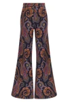 the flared jeans etro redefine the classic silhouette through a structured cotto