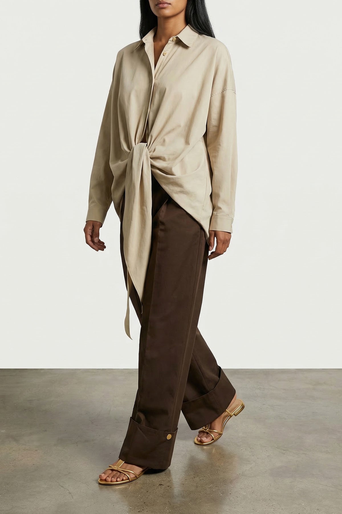 DARKPARK M romy shirt to tie at the waist in light cotton poplin