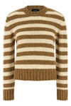knitted striped virgin wool sweater