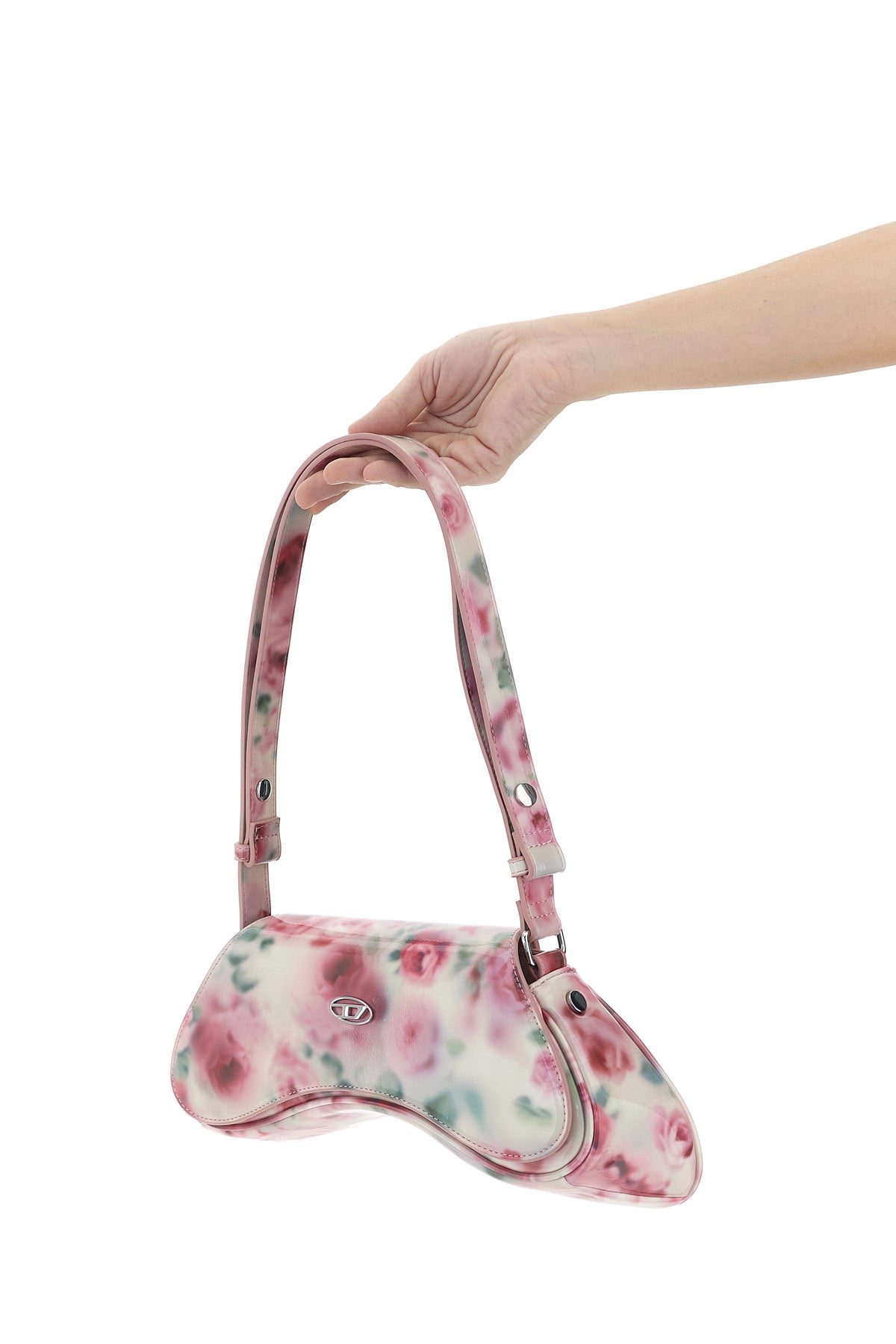 DIESEL OS play crossbody shoulder bag in all-over print glossy pu