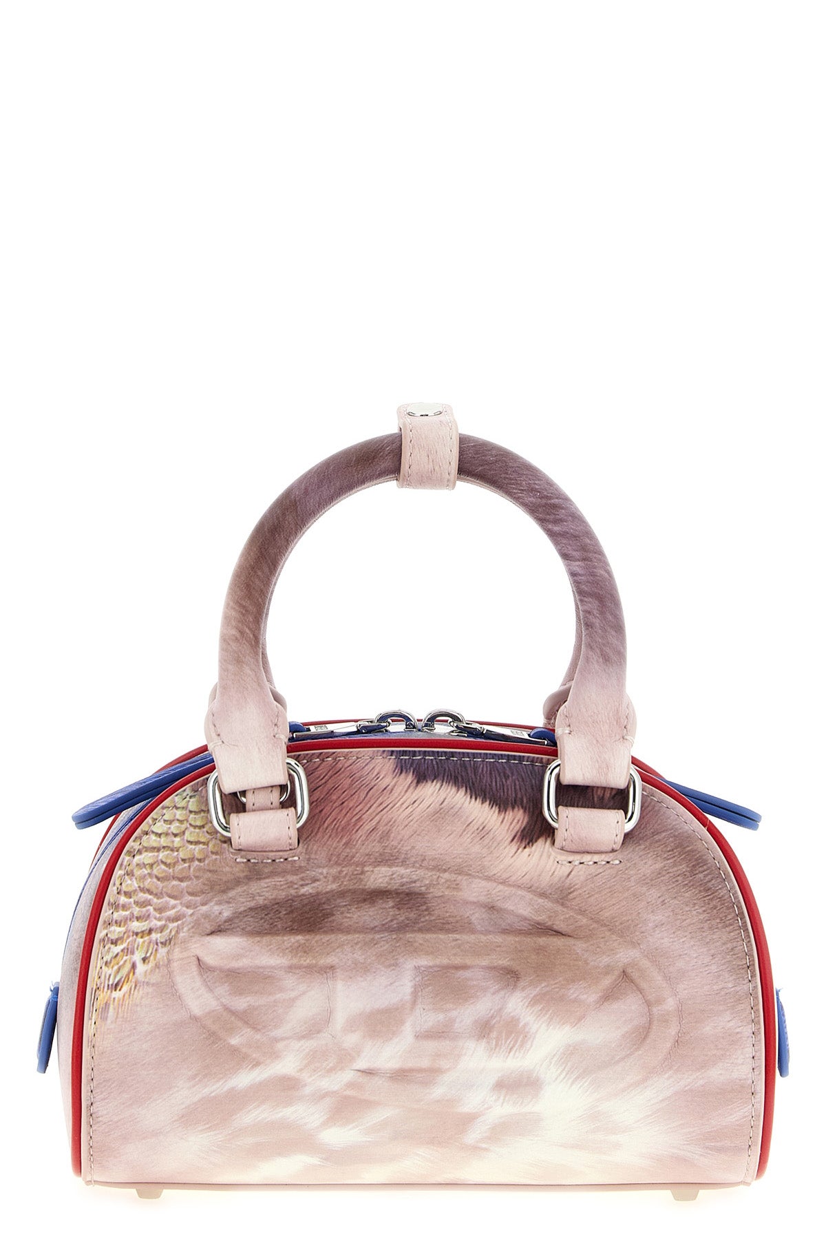 DIESEL OS 1dr dome mini crossbody bag in animal print leather