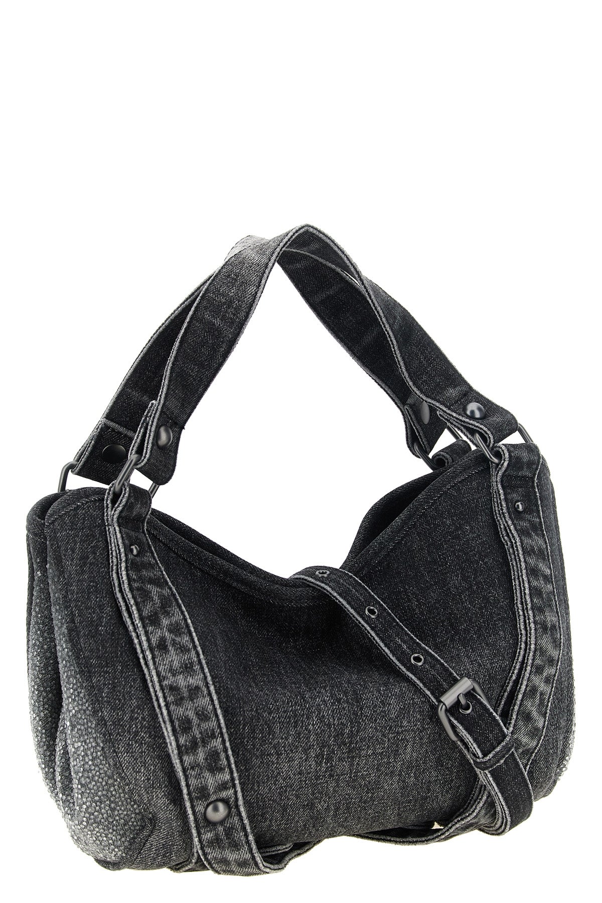 DIESEL OS diesels d-one small handbag features a compact structure made of black cotton