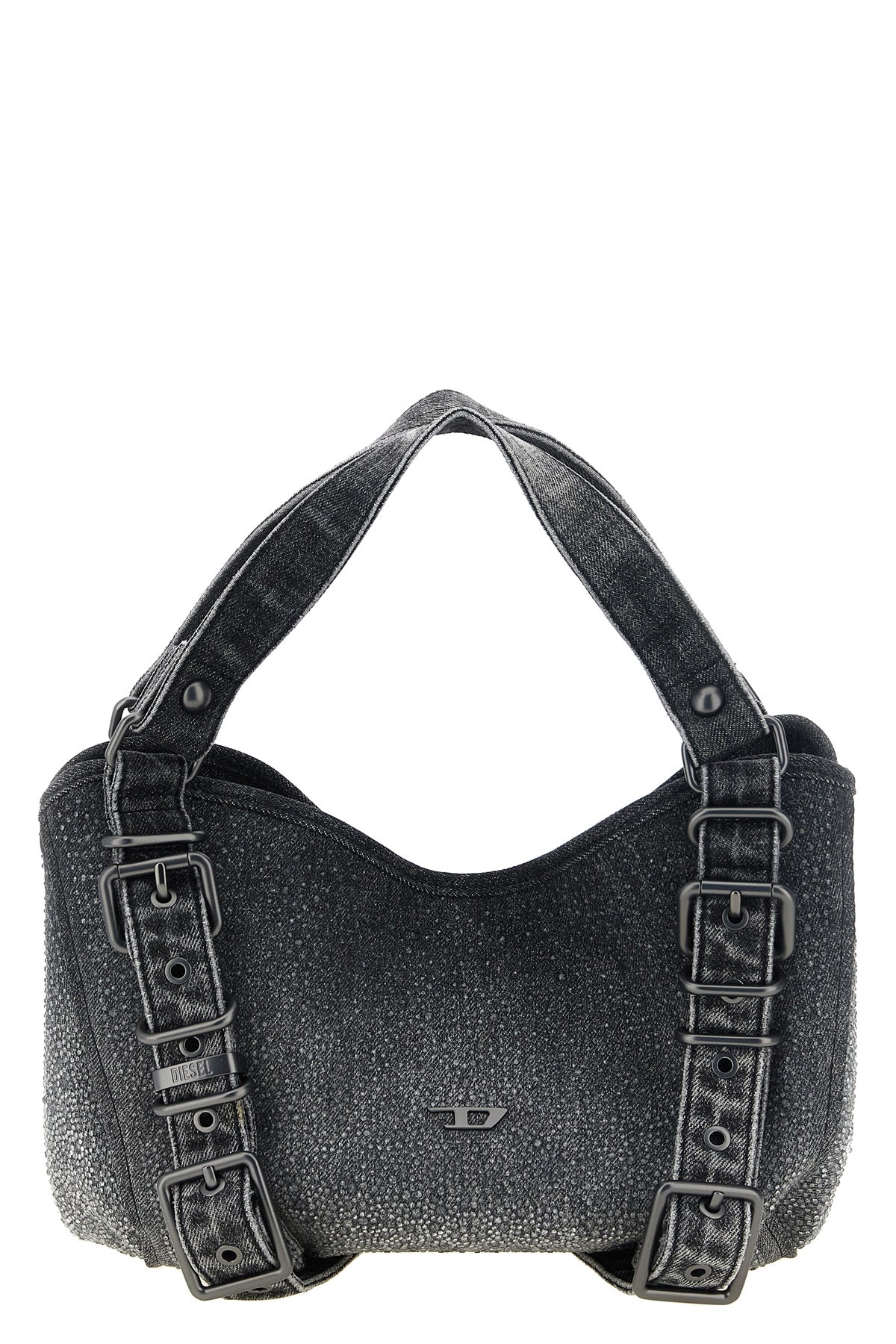 DIESEL OS diesels d-one small handbag features a compact structure made of black cotton