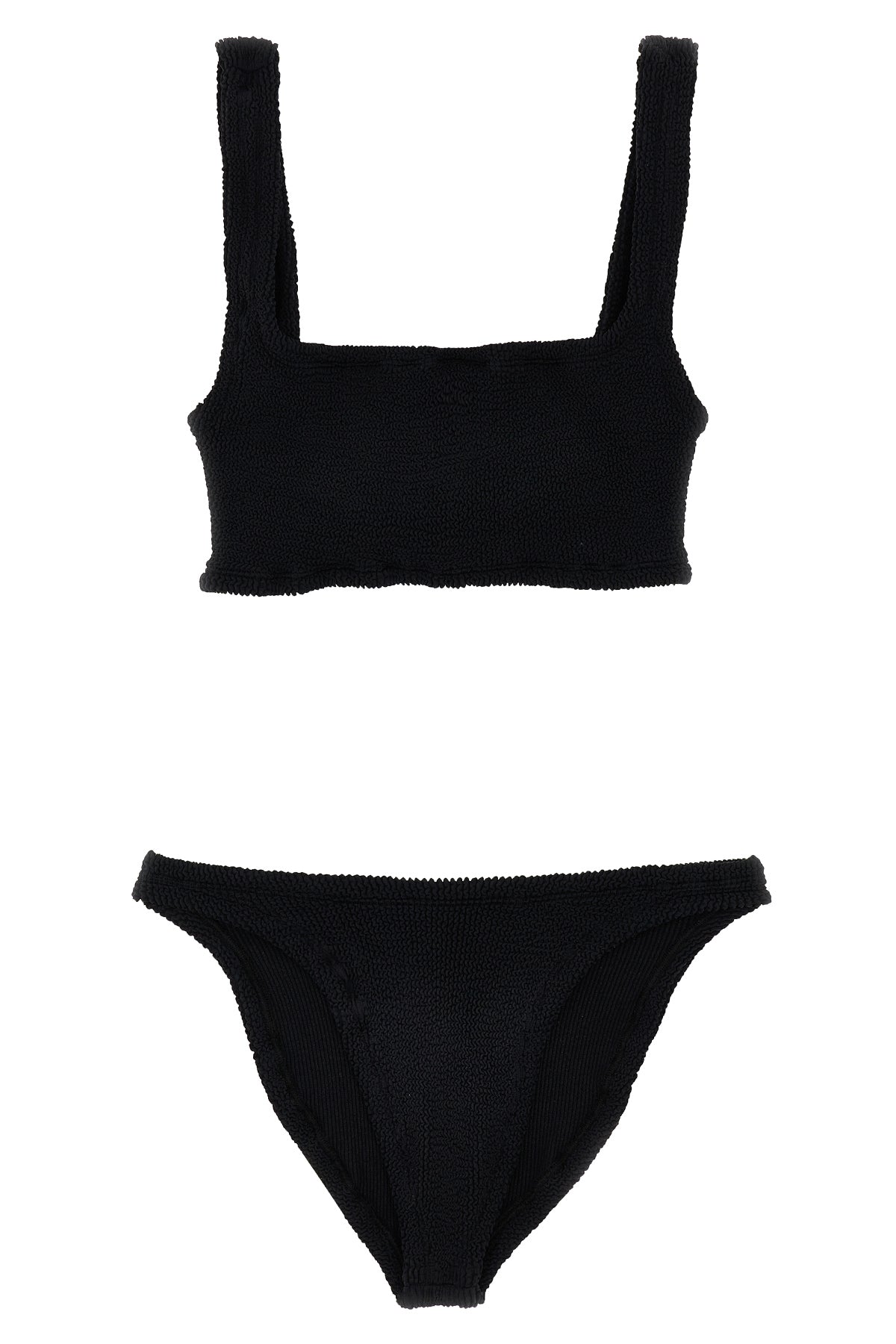 HUNZA G OS bikini xandra in tessuto seamless crinkle composto da top modello sportivo e s