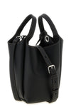 the tods mini bucket bag is made of fine black hammered calf leather