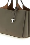 the tods small handbag is made of fine hammered taupe calf leather