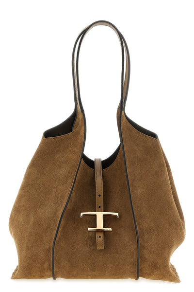 the tods t timeless midi shopping bag is made of fine suede