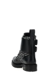 ranger leather and jacquard fabric ankle boots