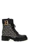 charlie leather and jacquard fabric ankle boots
