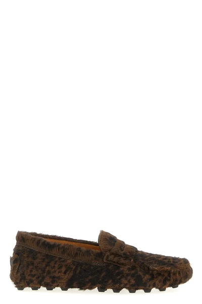 gommino macro pony hair loafers