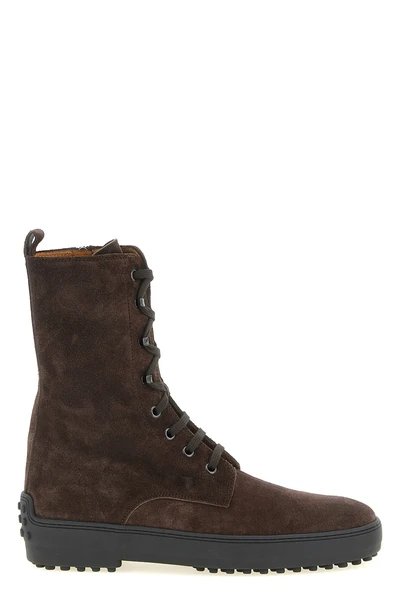 winter gommino tods lace-up ankle boots have a structured construction in fine